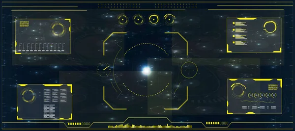 Pantalla de radar. HUD. Exhibición futurista de alta tecnología. — Archivo Imágenes Vectoriales