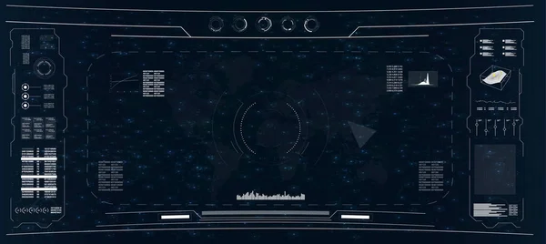 Schermo radar. HUD. Display futuristico hi-tech. — Vettoriale Stock