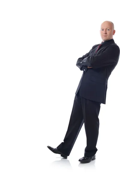 Man in suit leaning — Stock Photo, Image