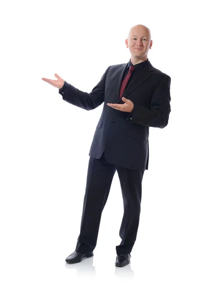 Mann im Anzug präsentiert — Stockfoto