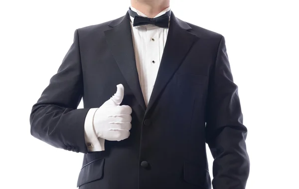 Tuxedo thumbs up — Stock Photo, Image