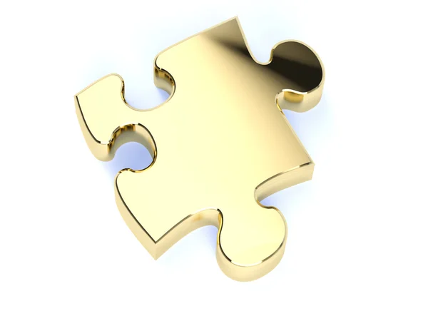 Tek gold puzzle — Stok fotoğraf