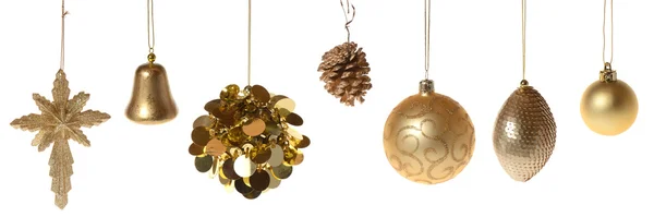 Decoraciones navideñas de oro — Foto de Stock