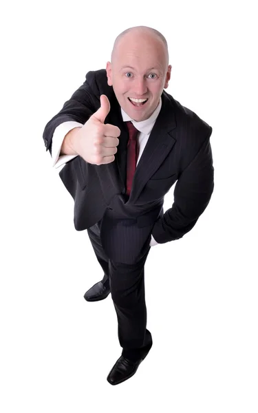 Thumbs up from a businessman viewd from above Stock Image