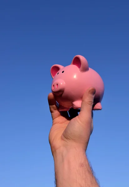 Sparschwein mit blauem Himmel — Stockfoto