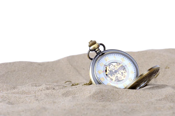 Klok in zand — Stockfoto