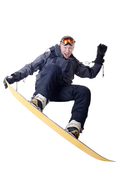 Сноубордист стрибок — стокове фото