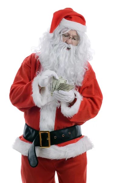 Santa counting Royalty Free Stock Images