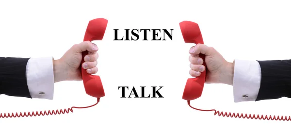 Dinleyin ve konuşma — Stok fotoğraf