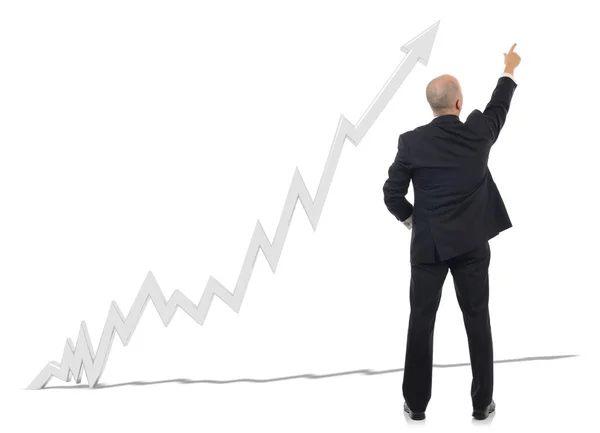 Businessman pointing to a projections chart — Stock Photo, Image