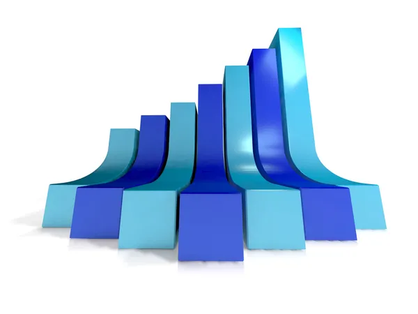 Gráfico de crescimento azul — Fotografia de Stock