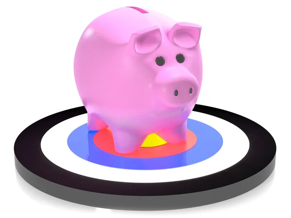 Piggy on target — Stock Photo, Image