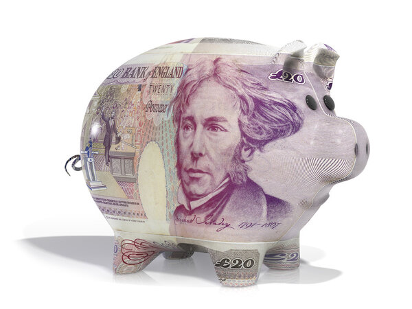 pound note piggy bank