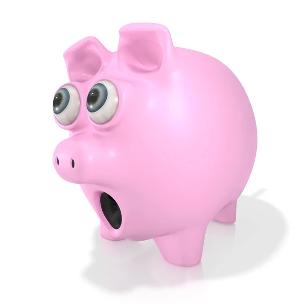 Shocked piggy bank — Stock Photo, Image