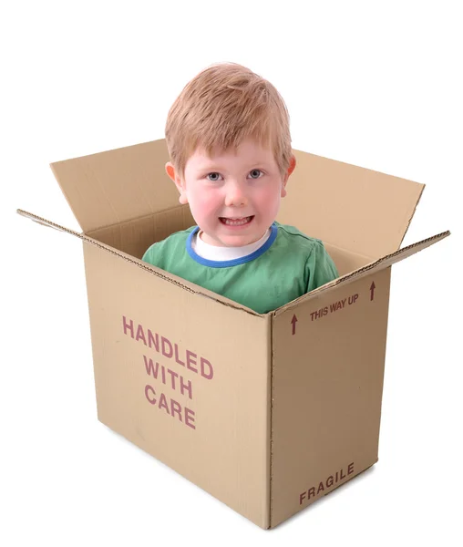 Boy handle with care — Stock Photo, Image