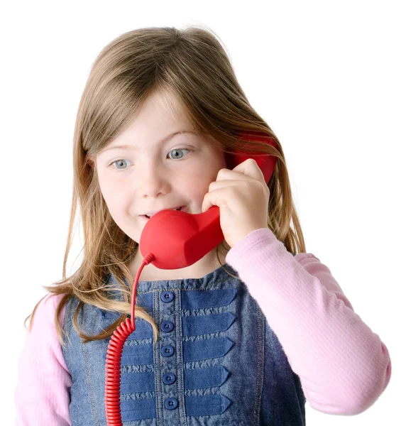 Fiatal lány beszél telefonon — Stock Fotó