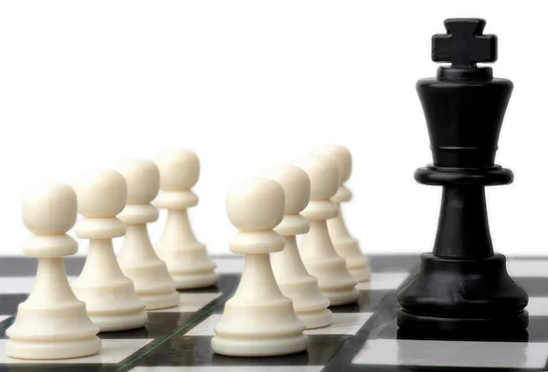 Šachovnice s šachové figurky — Stock fotografie