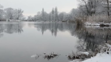 Kış manzara Havel River (Brandenburg - Almanya)
