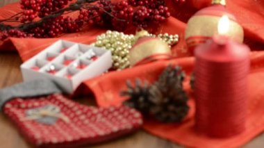 Noel dekorasyonu ile mum