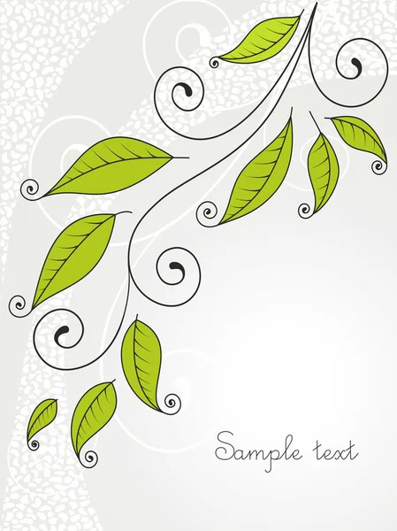 Background with leaves and curls. — Stock Vector