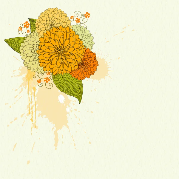 与黄色的花朵背景 — 图库矢量图片