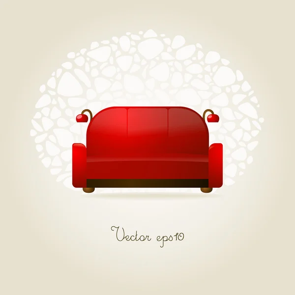 Red sofa — Stock Vector