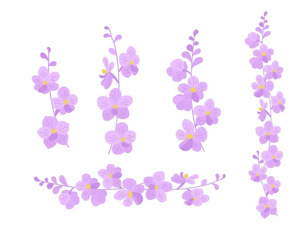 Beyaz Arka Planda Çiçek Filizleriyle Ayarlanmış Zarif Kart Tasarımınız Selamlamalarınız — Stok Vektör