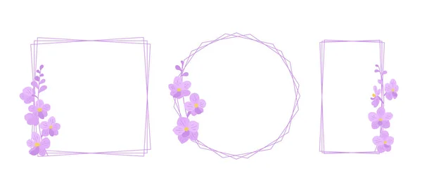 Beyaz Arka Planda Çiçek Desenli Bir Set Zarif Kart Tasarımınız — Stok Vektör