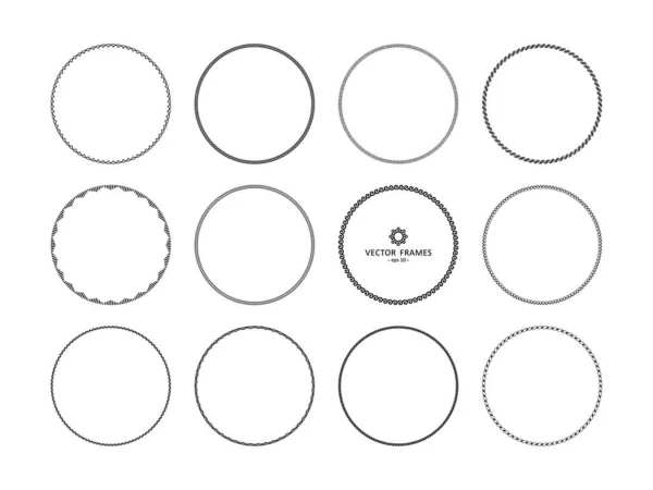 Set Van Ronde Decoratieve Frames Voor Ontwerp Grafische Patroon Frames — Stockvector