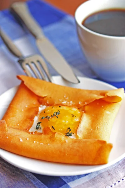 Huevos y tortitas . — Foto de Stock