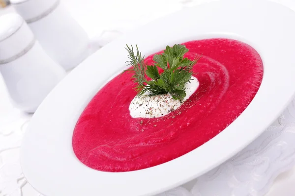 Beetroot soup-puree. — Stock Photo, Image