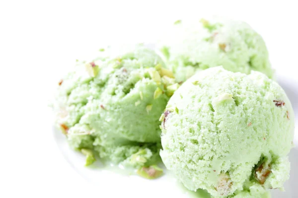 Pistachio ice cream. — Stock Photo, Image