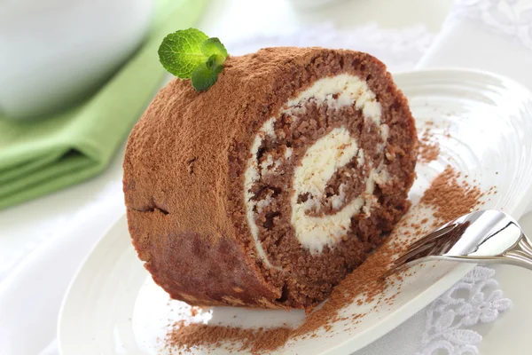 Rotolo di cioccolato . — Foto Stock