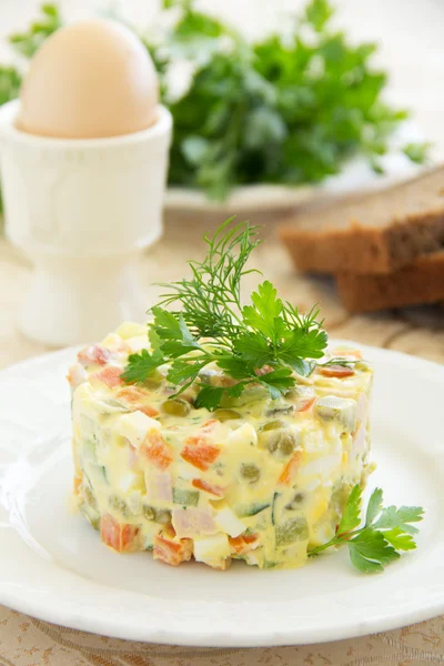 Russian traditional salad olivier — Stock Photo, Image