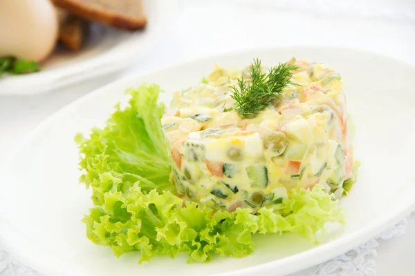 Russian traditional salad olivier — Stock Photo, Image