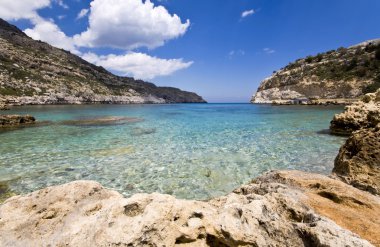 Yunanistan Rodos Adası'nda doğal plaj