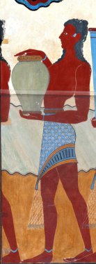 Antik fresk knossos Sarayı, crete, Yunanistan
