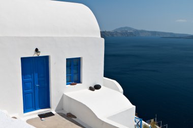 santorini Island, Yunanistan'ın geleneksel evinde