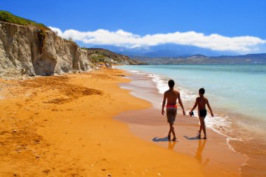 Xi beach at Kefalonia island in Greece clipart