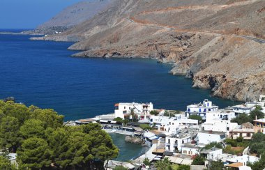 Yunanistan'ın Girit Adası'nda sfakia balıkçı köyü