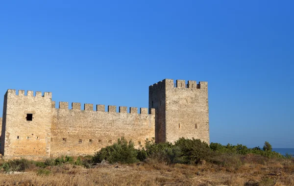 "fragokastelo "Burg auf Betoninsel in Griechenland — Stockfoto