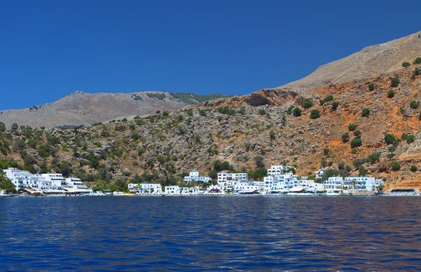 Baía de Loutro na ilha de Creta do Sul, na Grécia — Fotografia de Stock