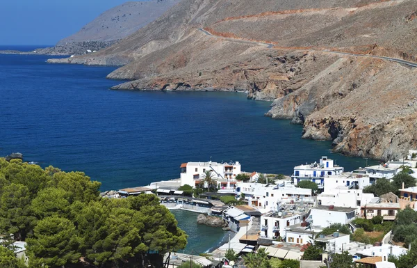 Sfakia vila piscatória na ilha de Creta, na Grécia — Fotografia de Stock