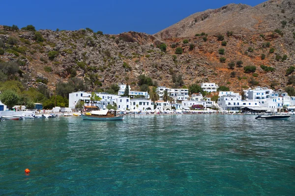 Baía de Loutro na ilha de Creta na Grécia — Fotografia de Stock