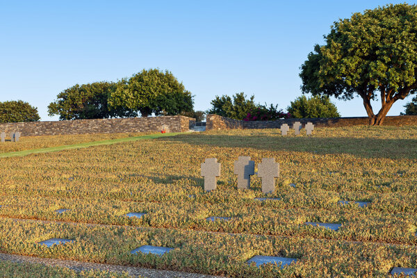 Maleme German WWII cemetery at Crete island in Greece