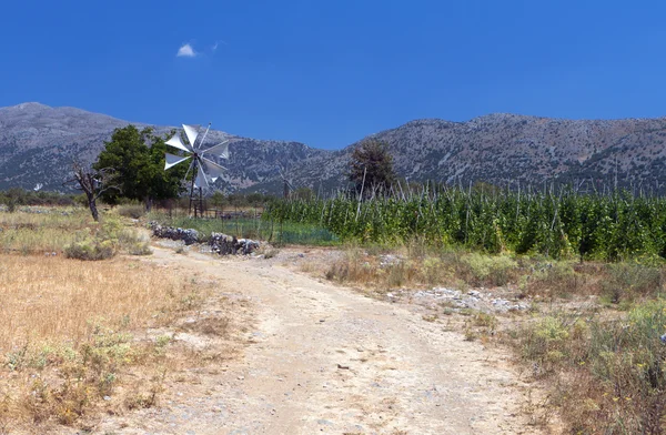 Lasithi plateau auf Betoninsel in Griechenland — Stockfoto