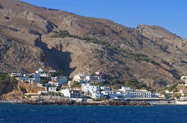 Porto e villaggio di Sfakia sull'isola di Creta in Grecia — Foto Stock