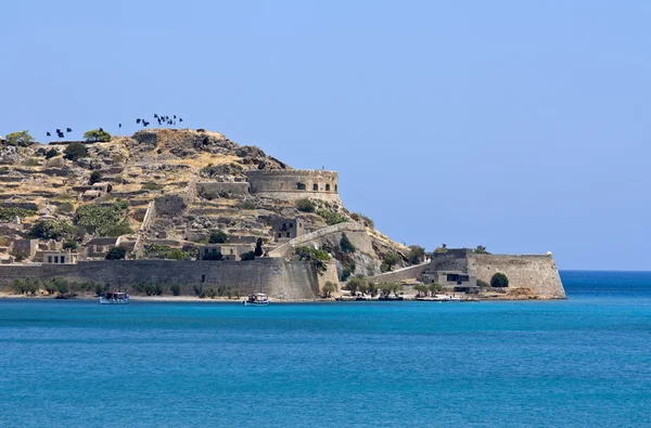 Spinalonga fæstning ved Elounda bugten på Kreta ø i Grækenland - Stock-foto