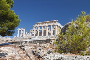 Temple of Aphaea Athina at Aegina island in Greece. clipart