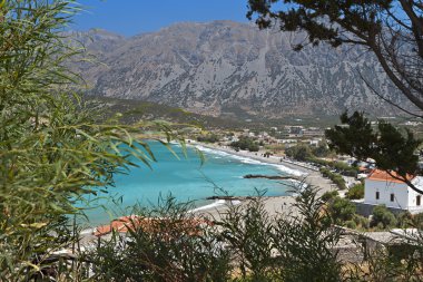 mirabello Körfez kumsalda. Girit Adası, Yunanistan